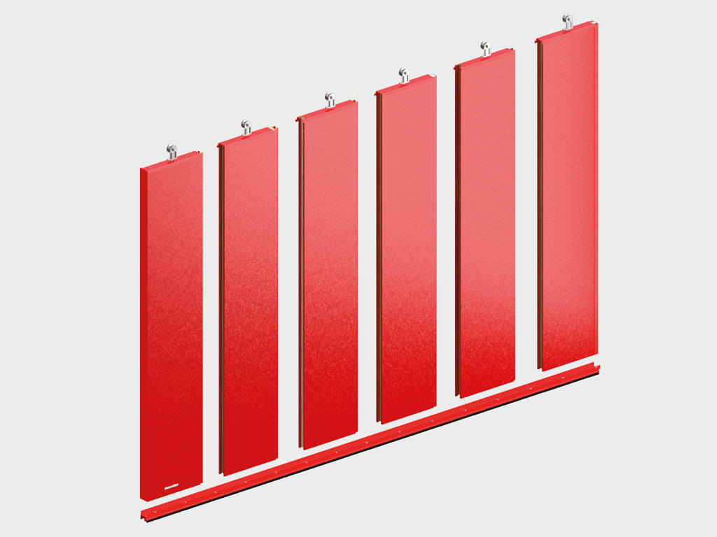 Полотно ворот толщиной 80 мм из стальных сэндвич-панелей с минеральной ватой высокой плотности.